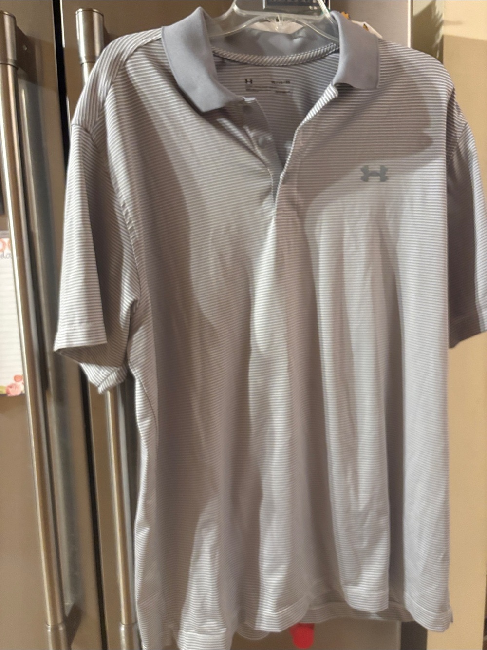 Under Armour Men’s Light Gray Striped Polo Shirt